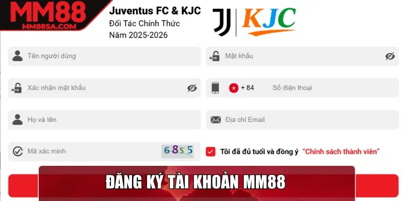Đăng ký tài khoản MM88