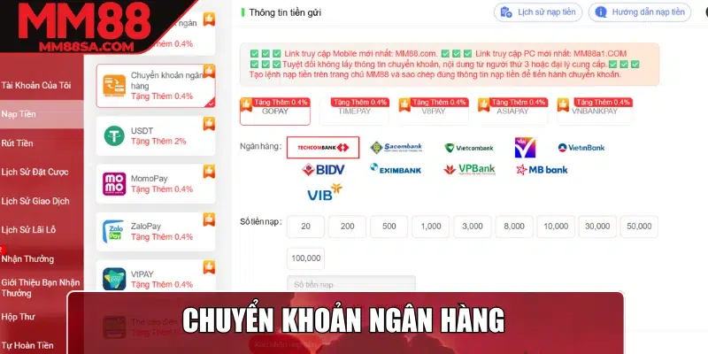 Chuyển khoản ngân hàng