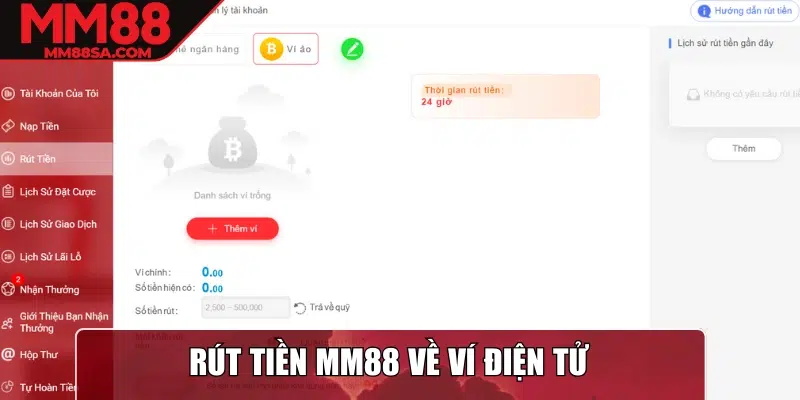 Rút tiền MM88 về ví điện tử
